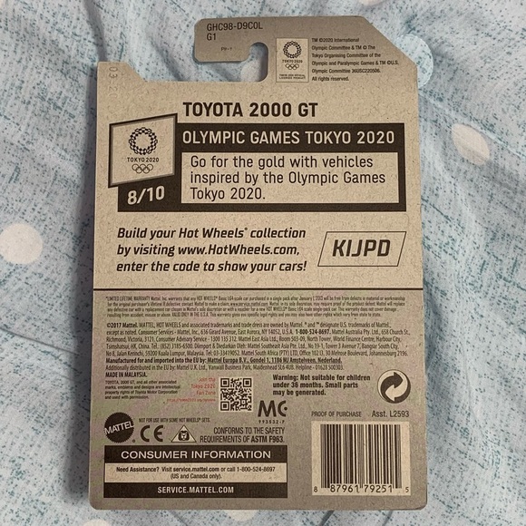 Hot Wheels Olympic Games Tokyo 2020 (2017) Red Toyota 2000 GT Car 184/250 - Picture 4 of 4